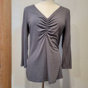 Ann Taylor, Gray, 3/4 Sleeve Top, Small, Cotton Blend. Excellent Condition!